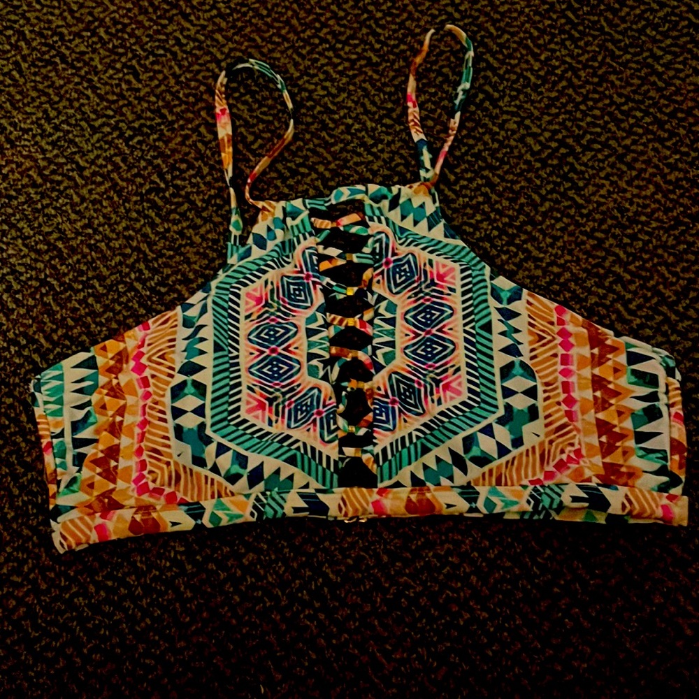 Bathing suit top, the one strap part will need to be sewed